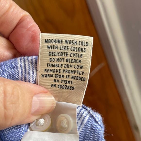 LLBean striped linen shirt Cool & breezy! - Picture 6 of 8